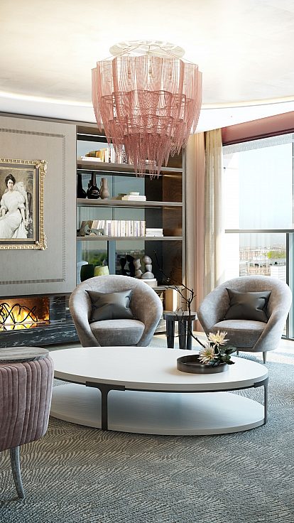 Interior design st johns wood apartment chandelier